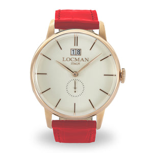 Orologio Uomo 1960 in Acciaio Rose Rosso Locman