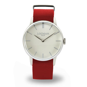 Orologio Uomo 1960 in Acciaio Rosso Locman