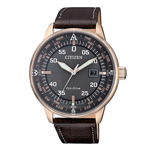 Orologio Uomo Acciaio Eco Drive Aviator Of Collection Gold Citizen
