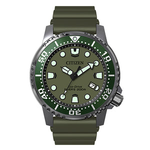 Orologio Uomo Acciaio Eco Drive Diver Verde Militare Promaster Citizen