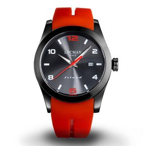 Orologio Uomo Acciaio Pvd Nero Rosso Island Locman