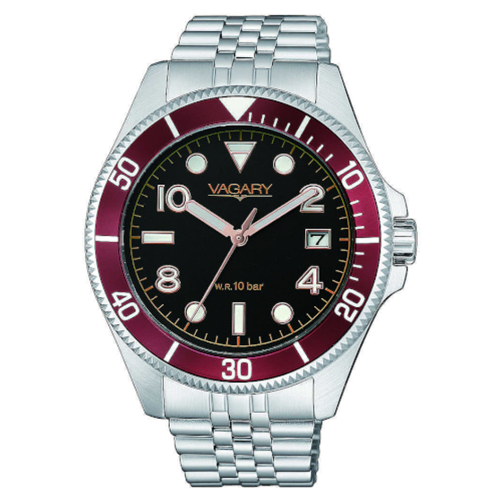 Orologio Uomo Aqua39 105th Nero Rosso Vagary