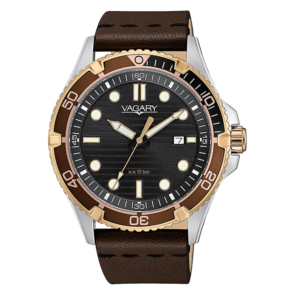 Orologio Uomo Aquadiver Aqua39 Marrone Vagary