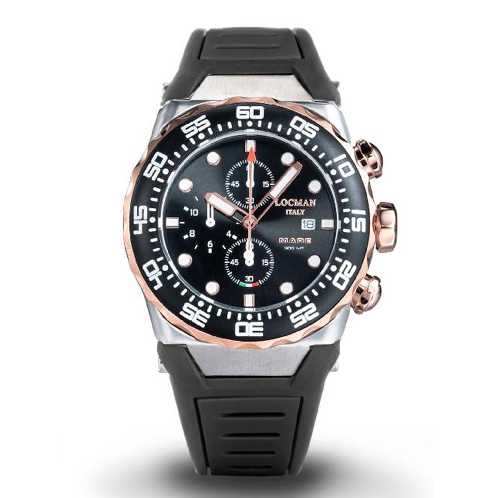 Locman Mare 0560A01A - Orologio Cronografo Uomo Automatico Nero