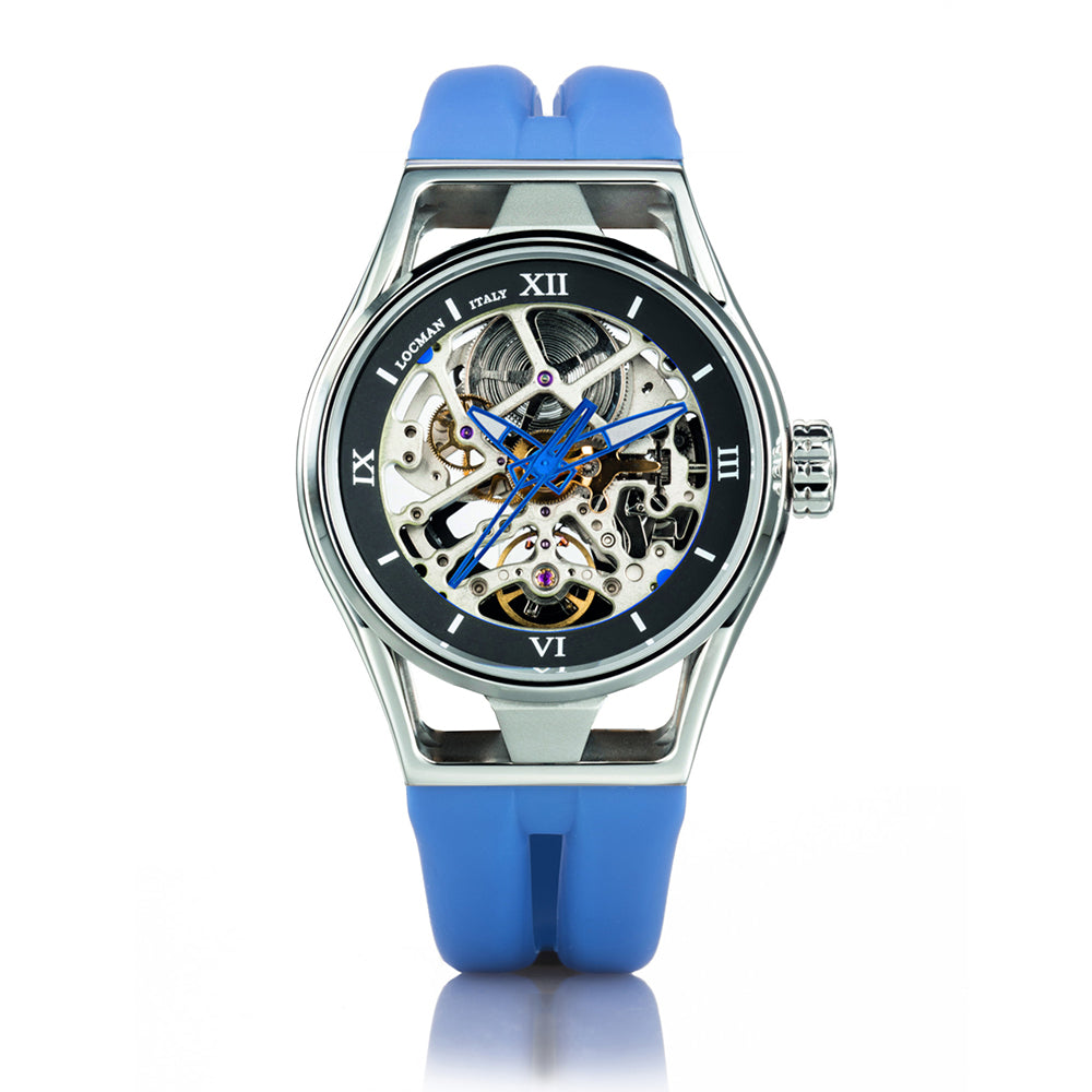 Orologio Uomo Automatico Skeleton Montecristo Blu Locman
