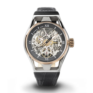 Orologio Uomo Automatico Skeleton Montecristo Rose Nero Locman