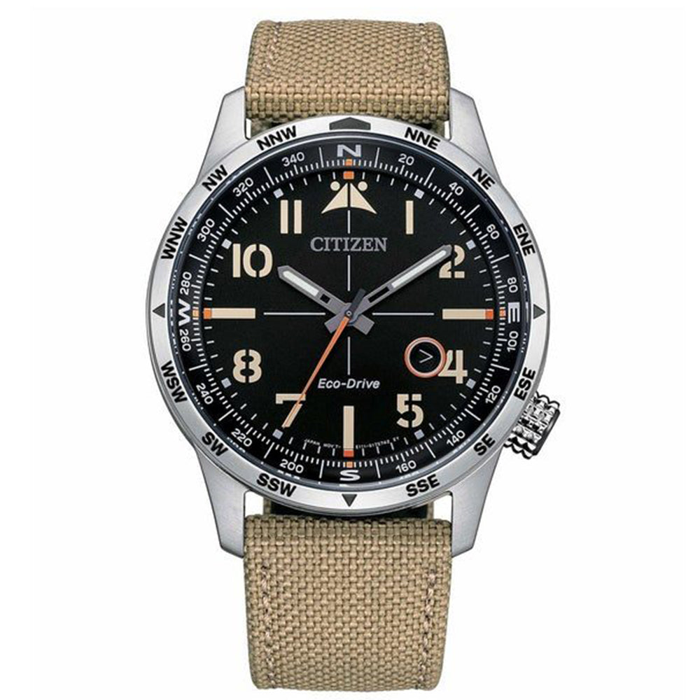 Orologio Uomo Aviator Eco Drive Nero Citizen