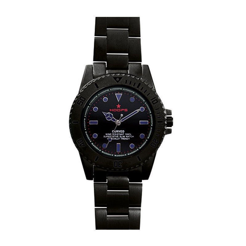 Orologio Uomo Curved Braccialato Nero-Nero\Blue 2559LCB-14 - Hoops