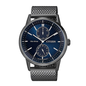 Orologio Uomo Eco Drive Blu pvd Nero Multifunzione Of Collection Citizen