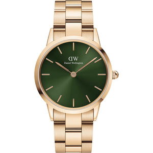 Orologio Uomo Iconic Link Verde Rose Daniel Wellington