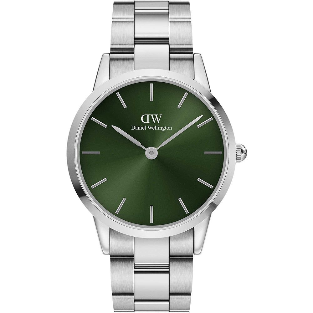 Orologio Uomo Iconic Link Verde Silver Daniel Wellington