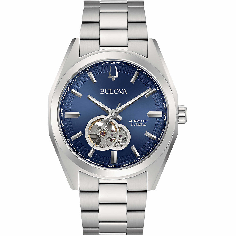 Orologio Uomo Surveyor Blu Automatico Bulova