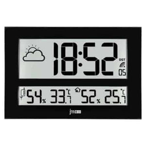 Orologio da Parete Digitale Radiocontrollato Meteo Nero Lowell