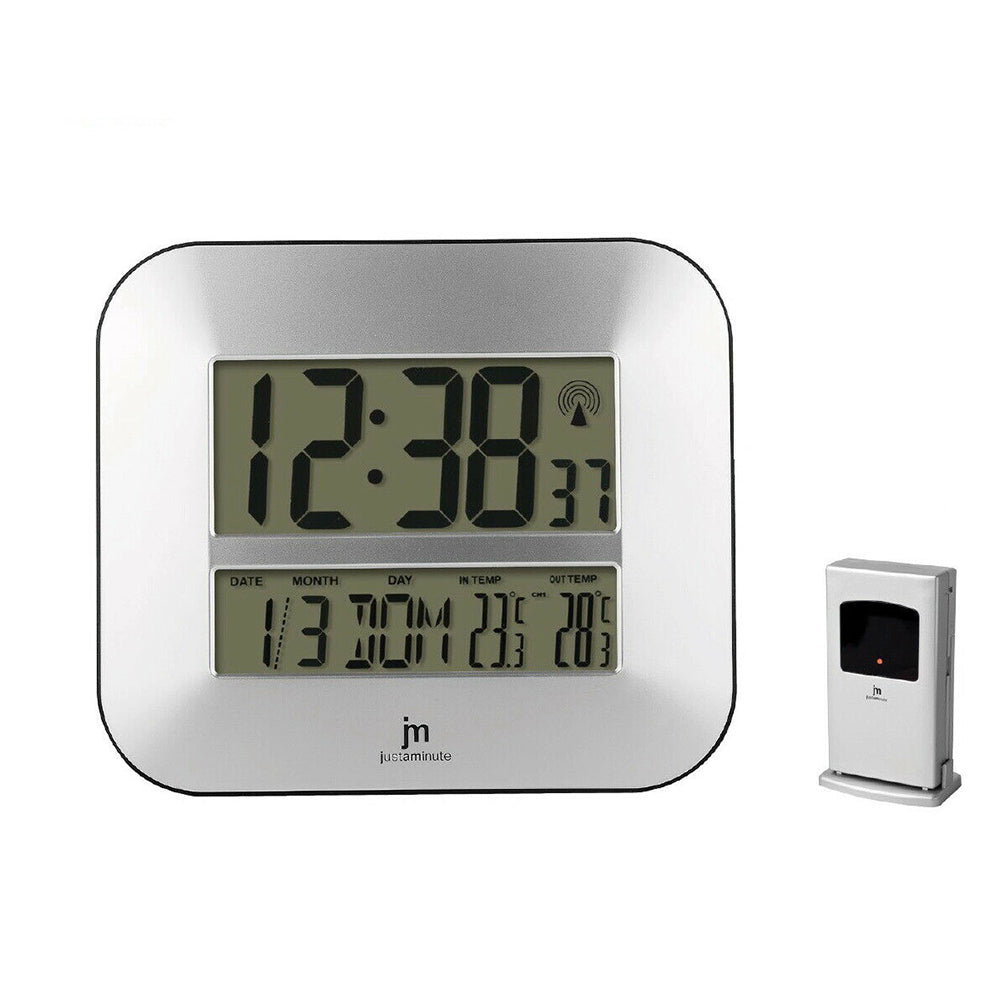Orologio da Parete Digitale Radiocontrollato Meteo Silver Lowell