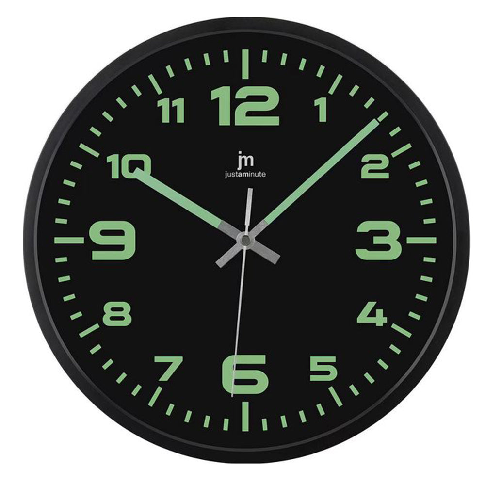Orologio da Parete Nero con numeri Luminescenti visibili al Buio Lowell
