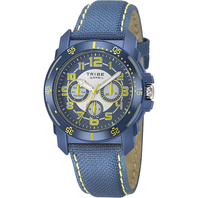Orologio Uomo Multifunzione Breil Tribe Knock Blu Alluminio EW0143