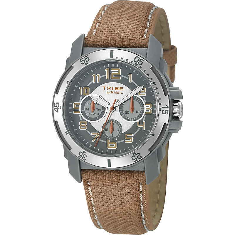 Orologio Uomo Multifunzione Breil Tribe Knock Marrone Alluminio EW0144