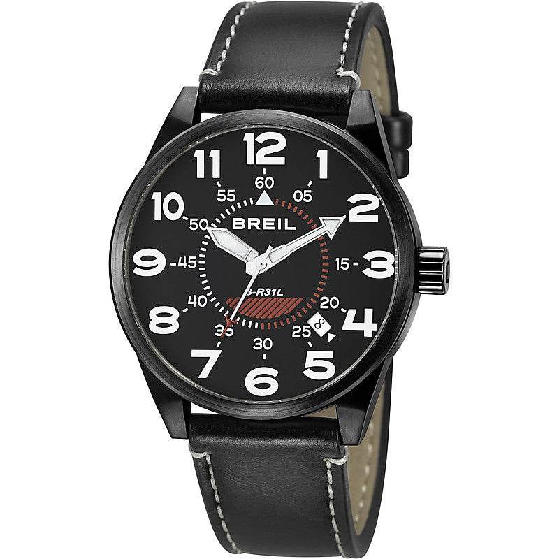 Orologio Uomo Nero Breil Flight Control Solo Tempo Gent 45 MM