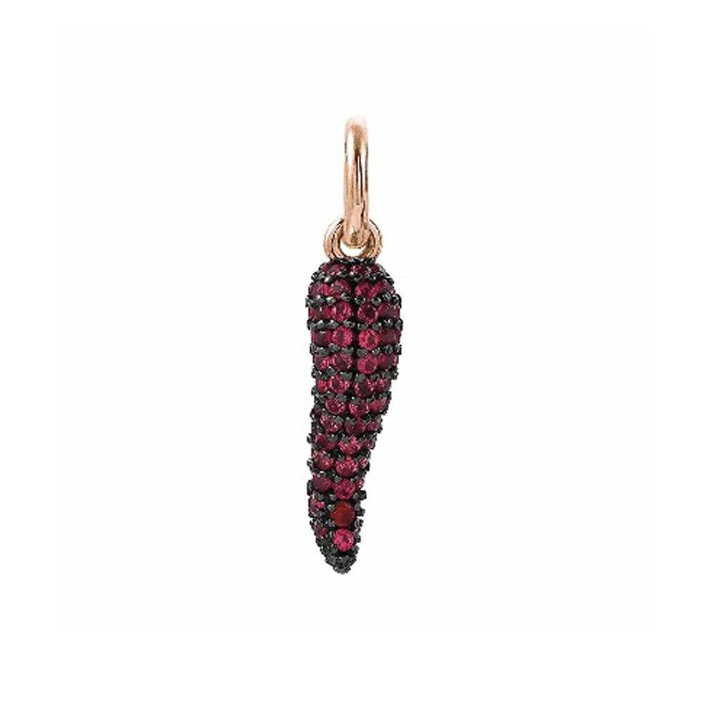 Pendente Charm Donna Argento Oro Rosa Charming Corno Nomination
