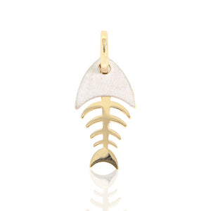 Pendente Unisex Lisca di Pesce in Oro 2 Colori