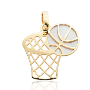 Pendente in Oro 2 Colori Canestro Basket