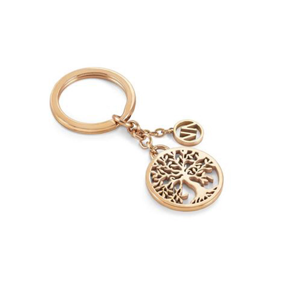 Portachiavi Donna Acciaio Oro Rosa Keyrings Albero della Vita Nomination