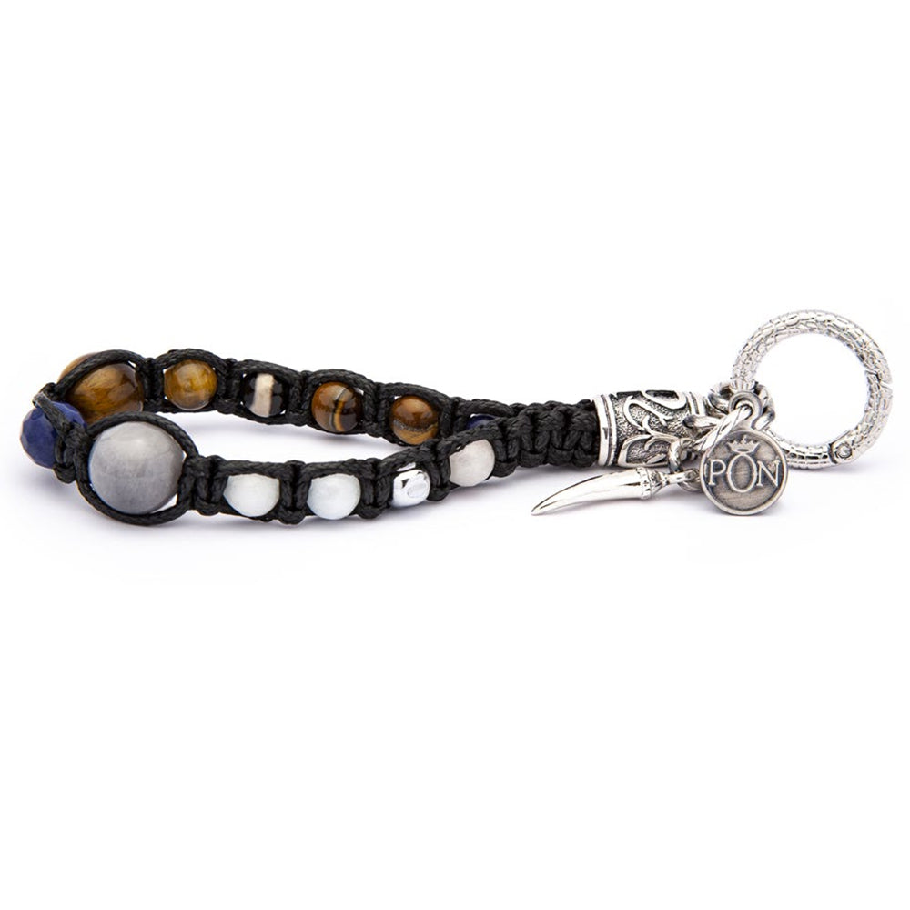 Portachiavi Unisex Agata Grigia e Occhio di Tigre Portonovo