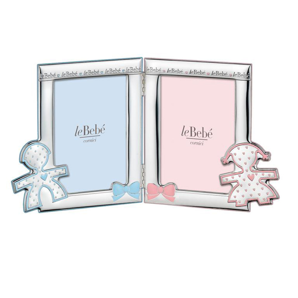 Portafoto Cornice Maschietto Femminuccia Doppia Le Bebè