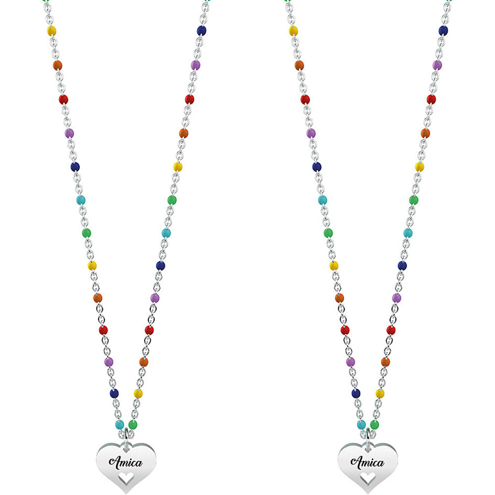 Set 2 Collane Love Cuore Amica Life 751088 Kidult