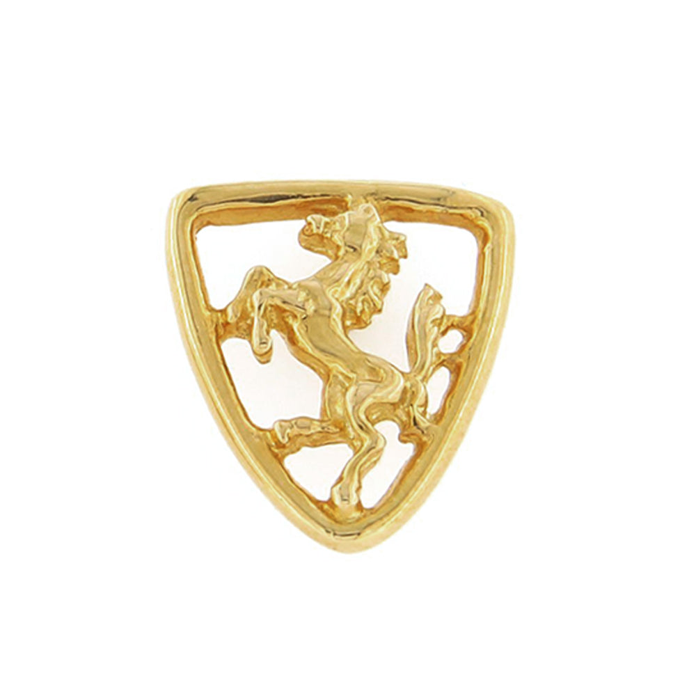Spilla Unisex in Oro Giallo Scudo con Cavallo
